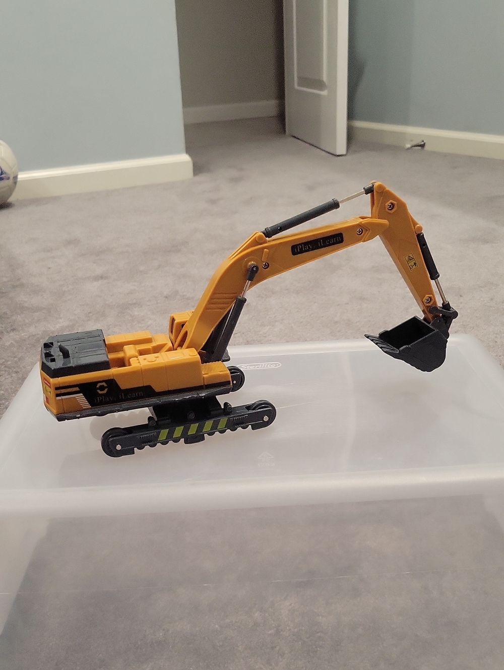 Amazon Yellow and Black Kids Excavator Toy with Movable Arm